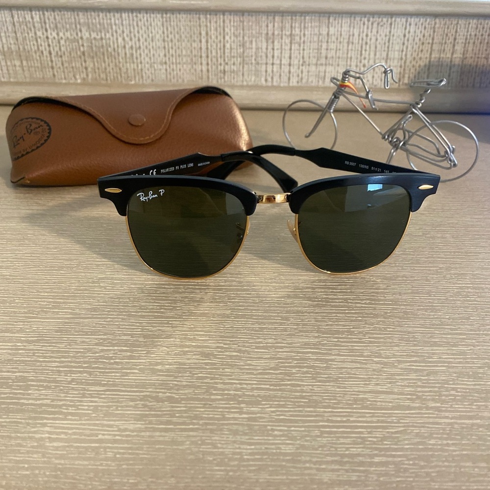 RAY-BAN ALUMINUM CLUBMASTER POLARIZED P3 PLUS LENSES